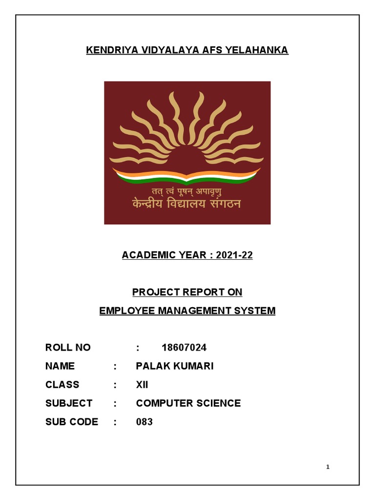 Employee Management System Project Report | PDF | Software Testing ...