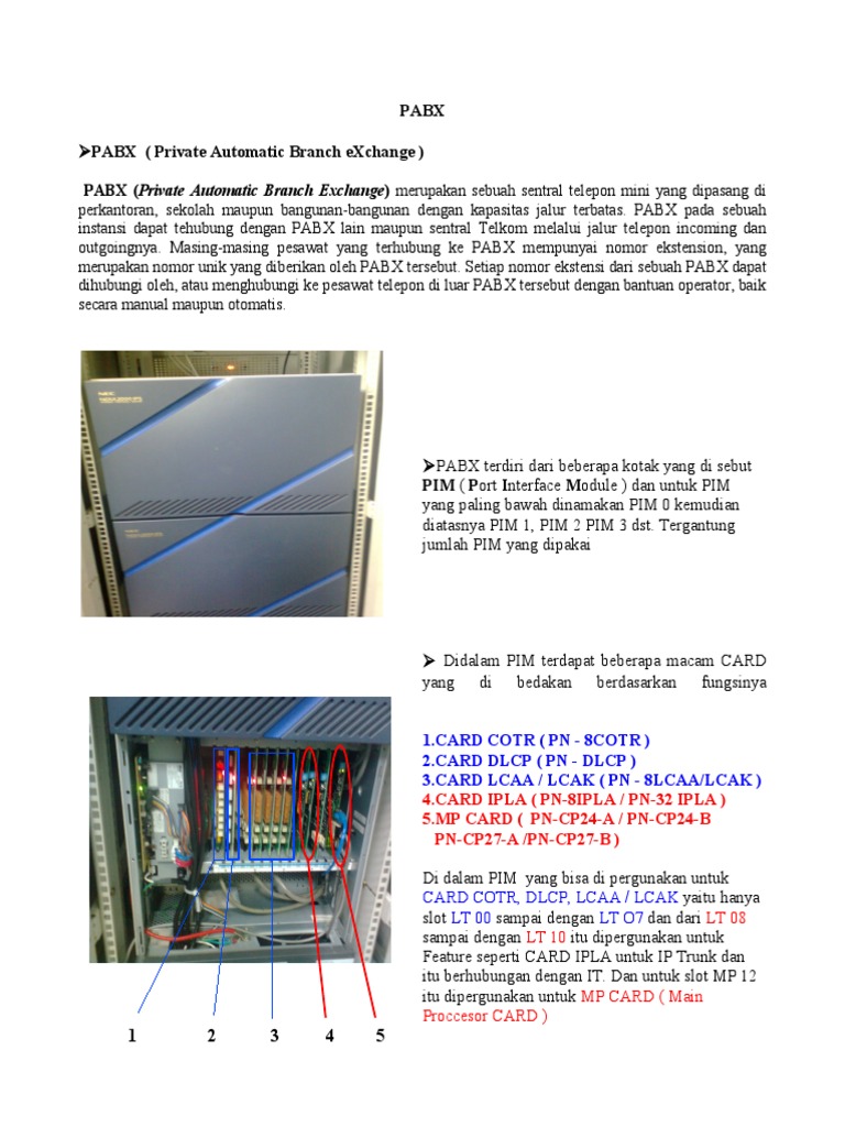 Panduan Lengkap PABX dan Komponen | PDF