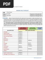 Garrenton Nursing Skills Checklist 2022