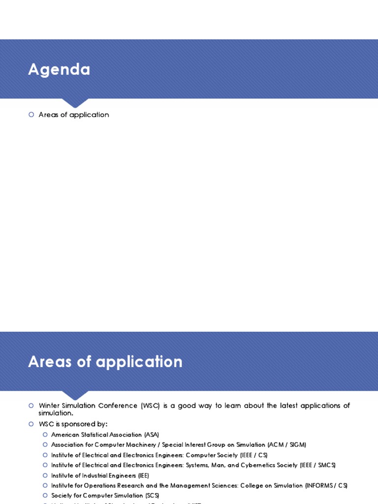Winter Simulation Conference Applications | PDF