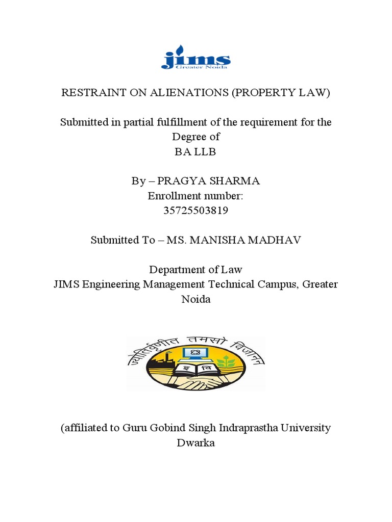 Restraint On Alienation Download Free PDF Lease Property