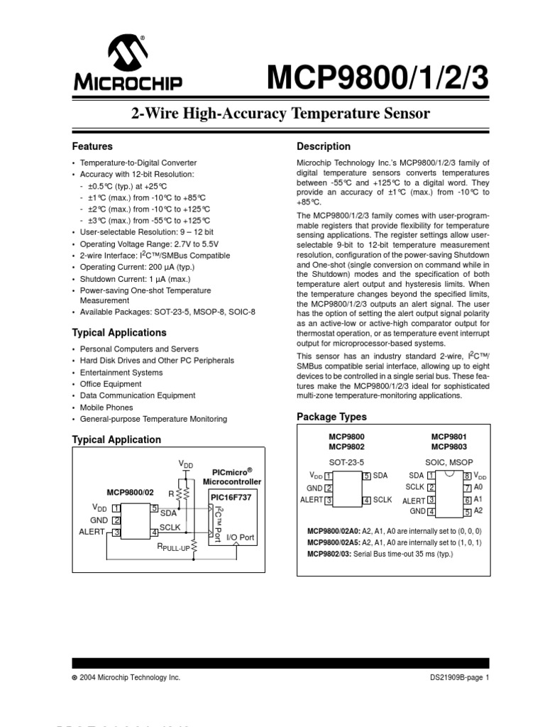 TMP101 Digital Temperature Sensor With Alert Function I2C Mini