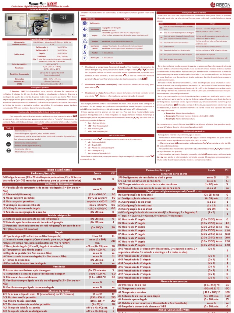 Manual Smartset Max Completo | PDF | Relé | Tempo