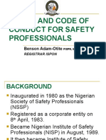 Ethics and Code of Conduct For Safety Professionals