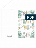 Printable Thank You Cards Pastel Ferns