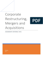 Corporate Restructuring, Mergers and Acquisitions: Assignment (Internal Test)