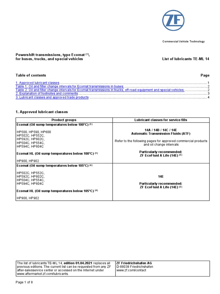 Powershift Transmissions, Type For Buses, Trucks, and Special