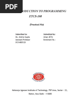 Introduction To Programming ETCS-108: Practical File)