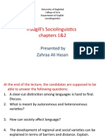 Trudgill's Sociolinguistics Zahraa Ali