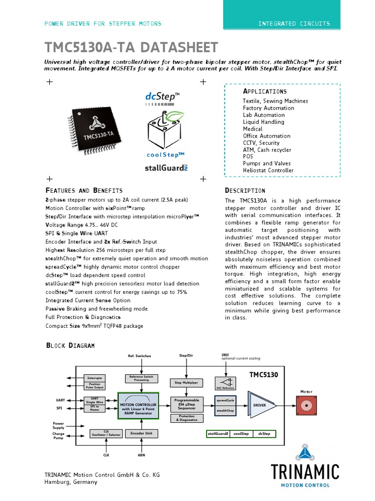 Trinamic TMC5130 EVAL Datasheet | PDF