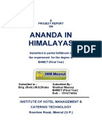 Ananda in Himalayas: A Project Report ON