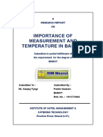 Importance of Measurement and Temperature in Bakery: A Research Report ON