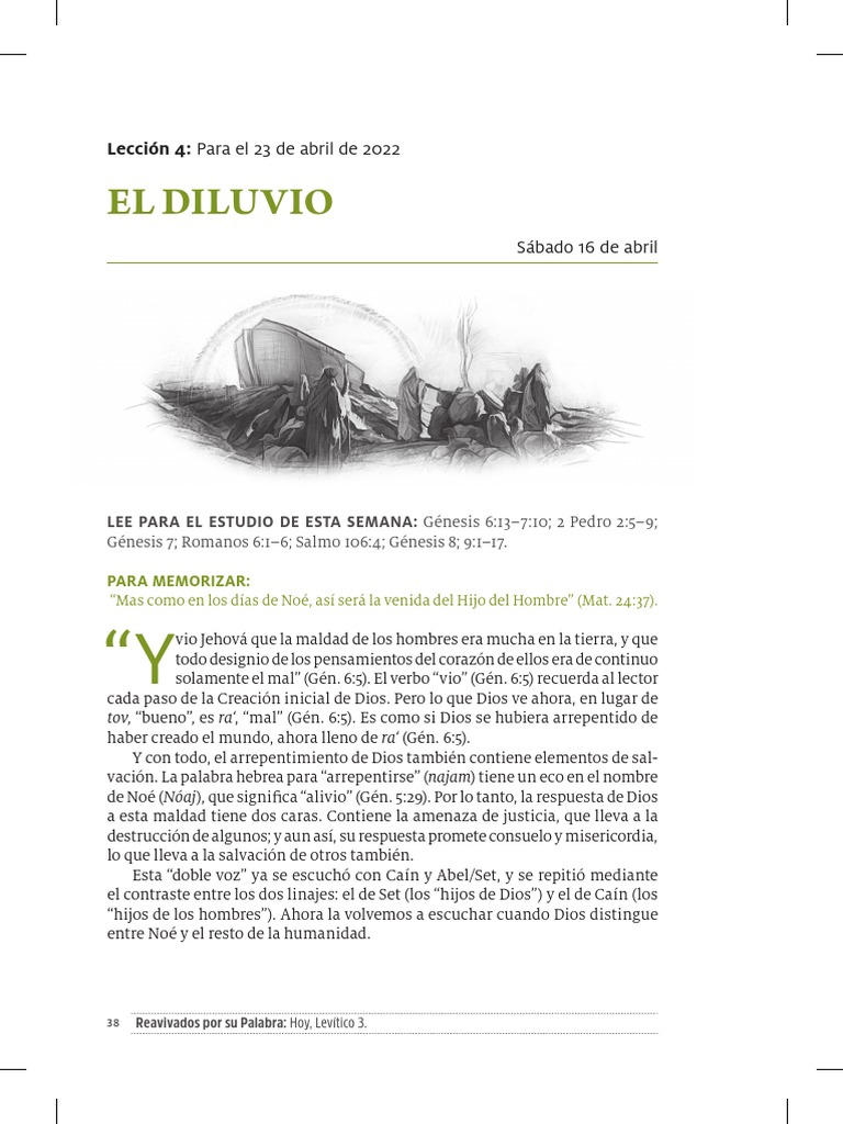 Lección sobre el Diluvio y Noé | PDF | Arca de Noé | Mito de la inundación