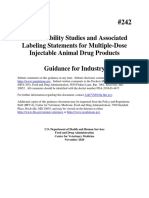 In-Use Stability Studies and Associated Labeling Statements For Multiple-Dose Injectable Animal Drug Products Guidance For Industry