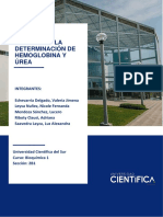 Bioquímica 14 - Informe de La Determinación de La Hemoglobina y Úrea