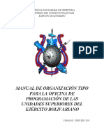 Manual de Organizacion Tipo para La Oficina de Programacion de Las Unidades Superiores Del Ejercito Bolivariano