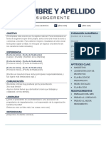 Subgerente CV objetivo marketing administración proyectos presupuesto redes