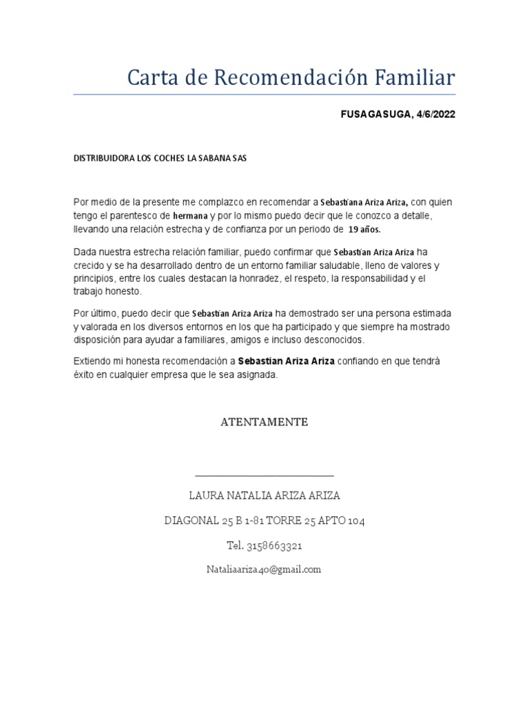 ¿Cómo Se Elabora Una Carta De Recomendación Familiar? – 1st Wave