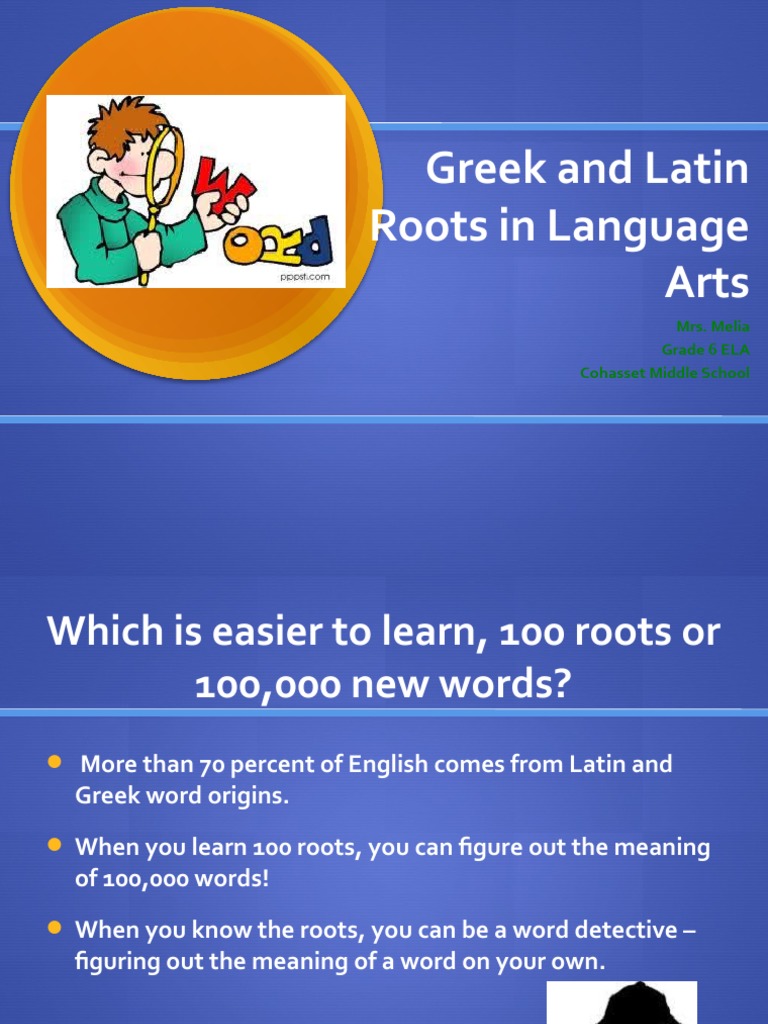 Greek and Latin Roots for 6th Grade ELA | PDF | Flashcard | Cognitive ...