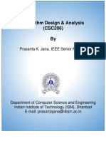 Algorithm Design & Analysis (CSC206) By: Prasanta K. Jana, IEEE Senior Member