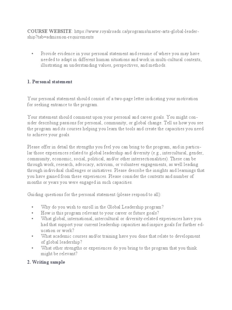 Sop Requirements | PDF | Résumé | Leadership
