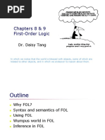 Chapters 8 & 9 First-Order Logic: Dr. Daisy Tang