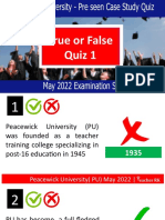 PU Quiz 1 - True or False