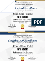 2nd QT Excellence Awardees