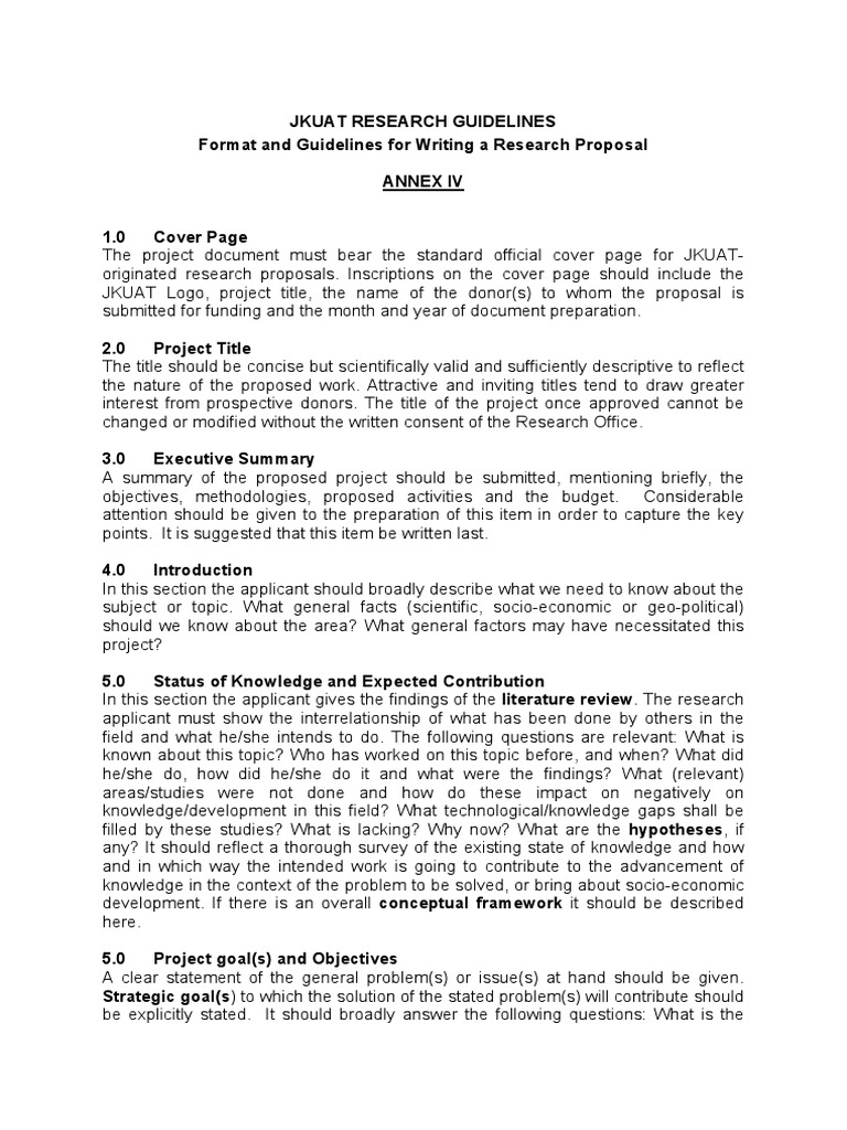 Research proposal guidelines pdf goal cost