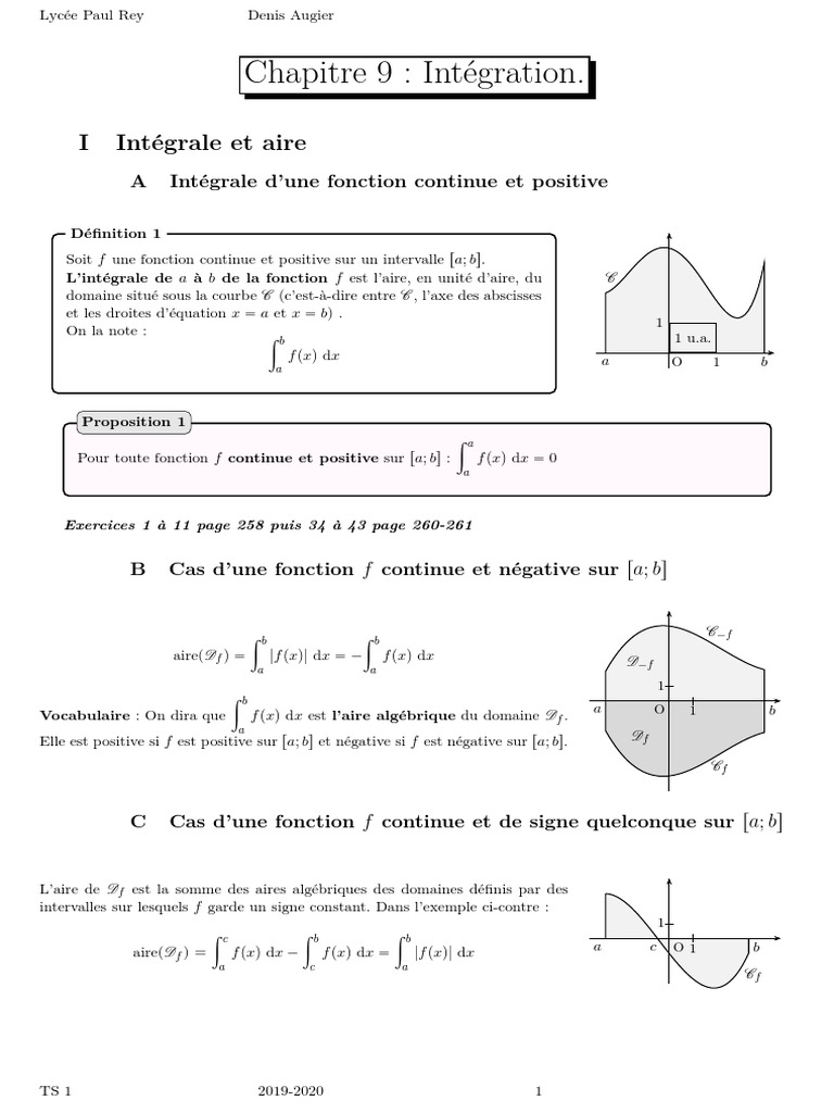 Intégration et propriétés des intégrales | PDF | Intégral | Fonction ...
