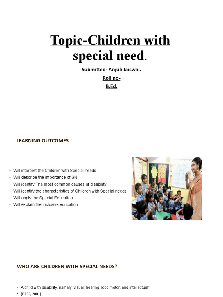 Understanding Children with Special Needs | PDF | Disability | Special ...