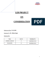 Leb Project ON Consideration: Submission Date: 31-12-2021 Submitted To: Dr. Richa Gupta Submitted by