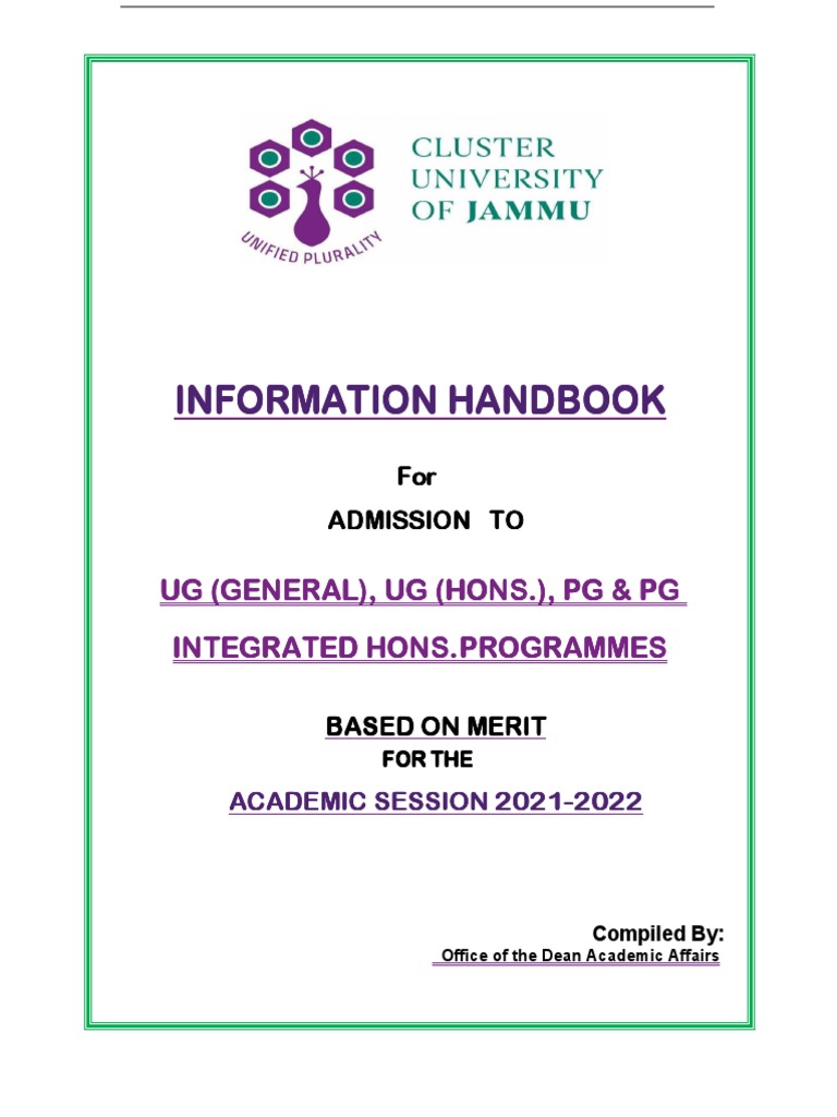 Handbook 2021 2022 | PDF | University And College Admission | Academic ...