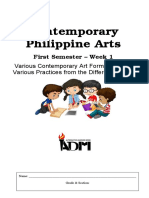 Contemporary Philippine Arts: First Semester - Week 1