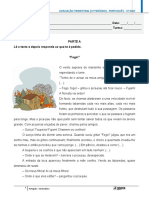 Ficha de avaliação trimestral de Português - 3º período - 3º ano eureka