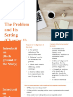 Research Design The Problem and Its Setting (Chapter 1)