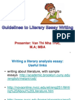 Guidelines To Literary Essays