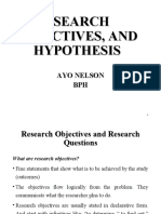 Lec 7 Research Objectives and Hypothesis 1