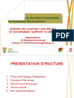 Presentation To The Select Committee On Economic Development
