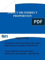 Direct or Indirect Proportion