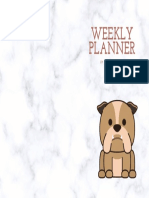 Weekly planner bulldog -marble