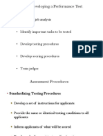 Steps in Developing A Performance Test: - Perform A Job Analysis