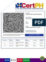 Covid-19 Vaccination Certificate: Joseph Ariel Dime Enriquez
