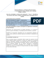 Guia de actividades y rubrica de evaluación - Fase 2 - Identificar los Actores del Curso y definir la planificación estratégica de la calidad