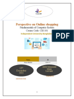 Perspective On Online Shopping: Fundamentals of Computer System Course Code: CIS 101