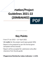 Dissertation/Project Guidelines 2021-22 (20MBA6402) : Dayananda Sagar University, Bengaluru