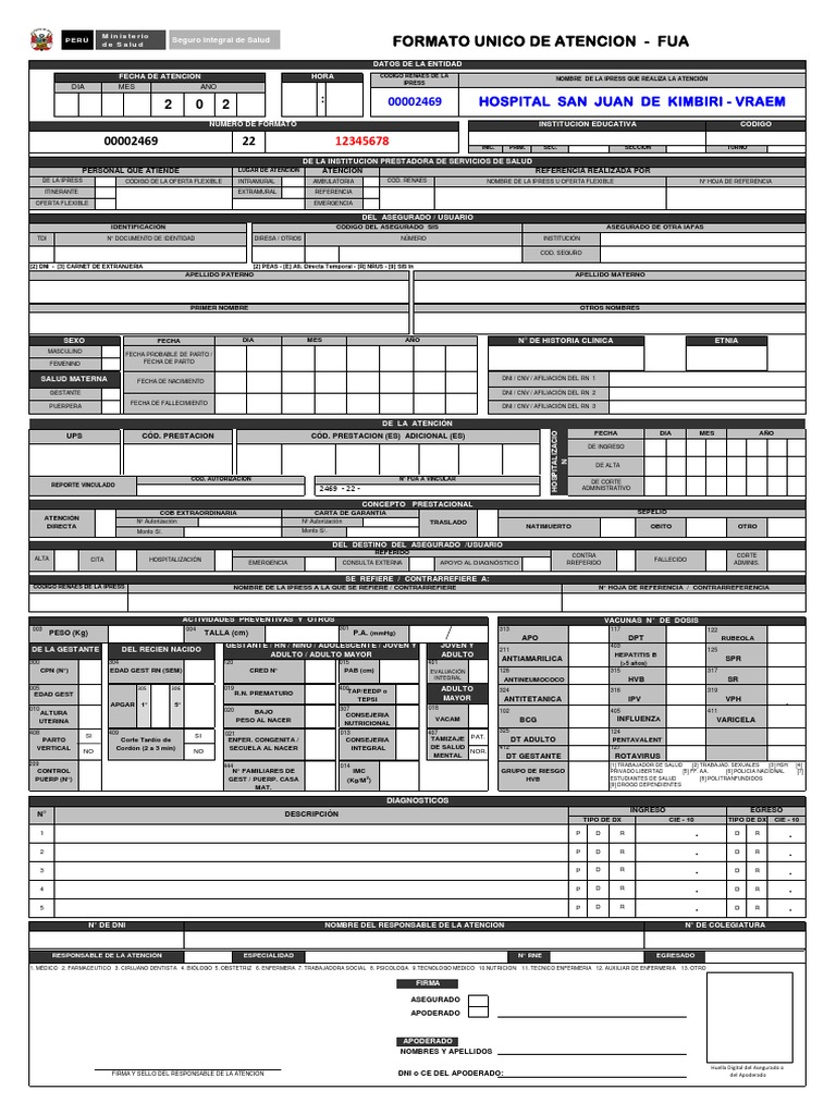 Fua para Imprimir 2022 - Hospital - e II | PDF