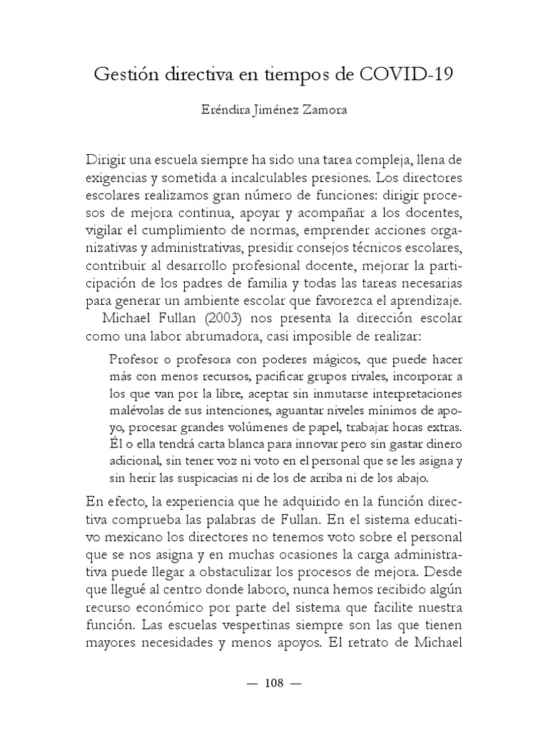 Gestion Directiva en Tiempos de COVID 19 | PDF