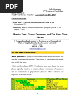 Chapter Four: Nouns, Pronouns, and The Basic Noun Phrase: A University English Grammar by Quirk, R. and