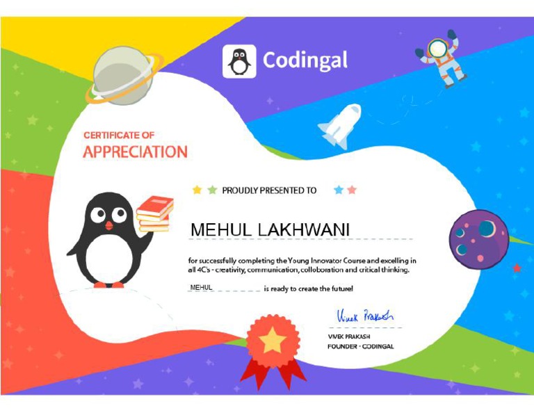 Codingal Certificate | PDF